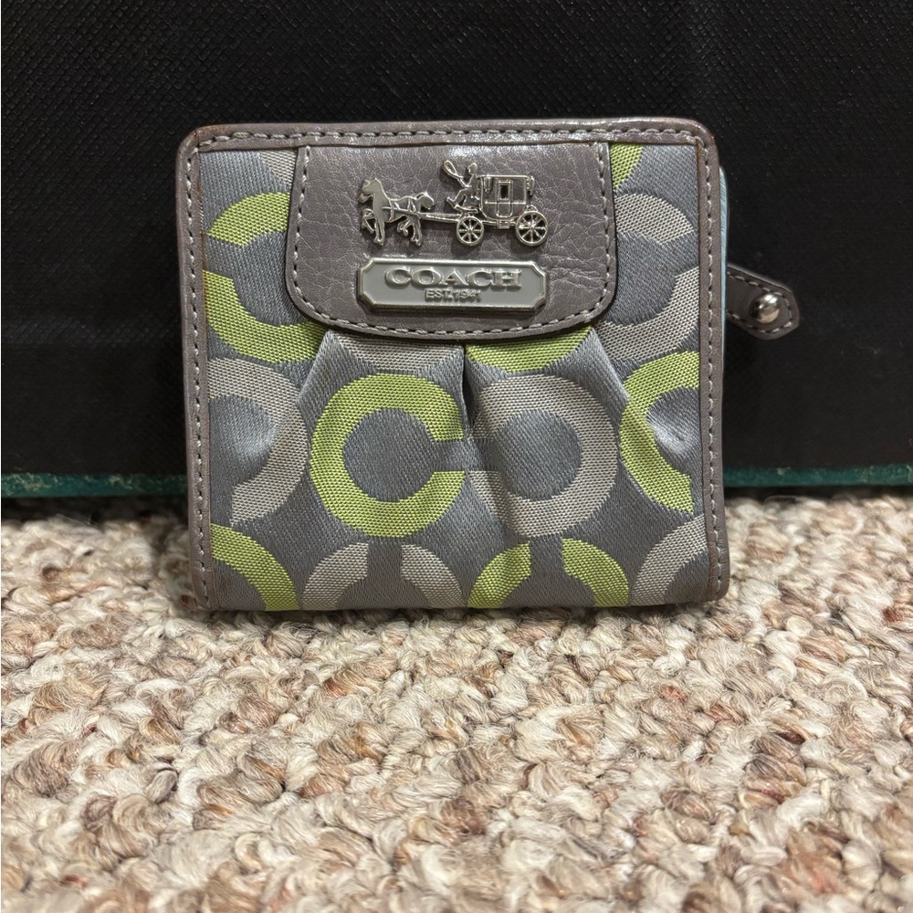 Coach Gray and Green Wallet
